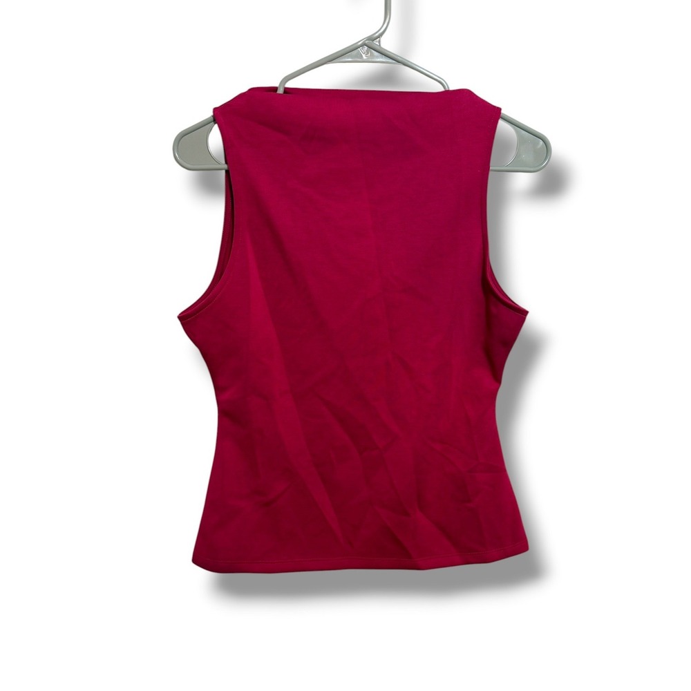 Banana Republic Factory Scuba Top Womens S Red High Neck Sleeveless NEW